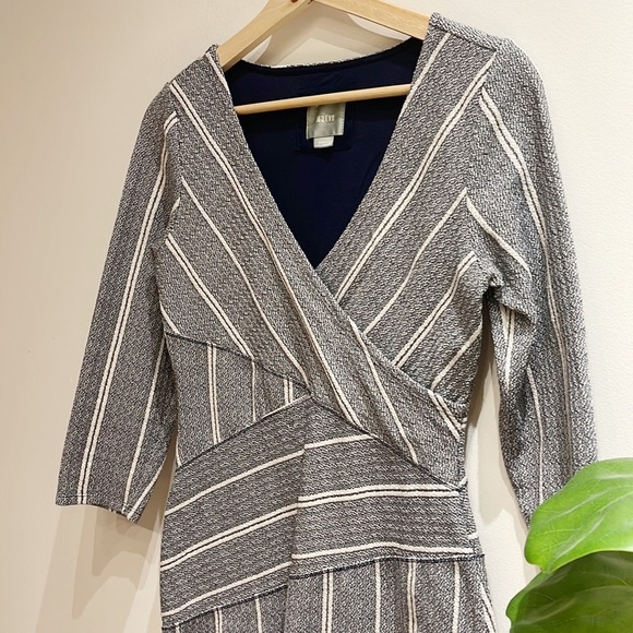 Anthropologie Maeve Amelia Column Stripe Wrap Dress Size Small - Picture 4 of 15